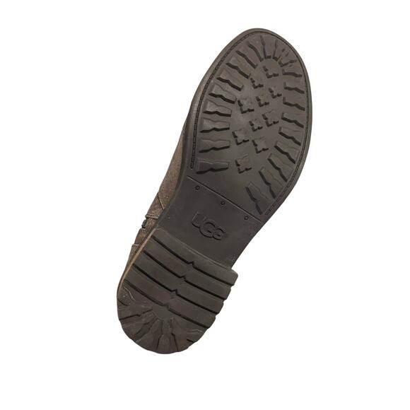 UGG AUSTRALIA BLAYRE II SUEDE Side Zip Sheepskin Lined Booties Womens Sz 8 - Picture 2 of 9